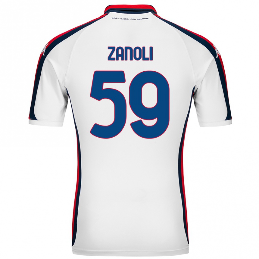 Kids Football Alessandro Zanoli #59 White Away Jersey 2024/25 T-Shirt