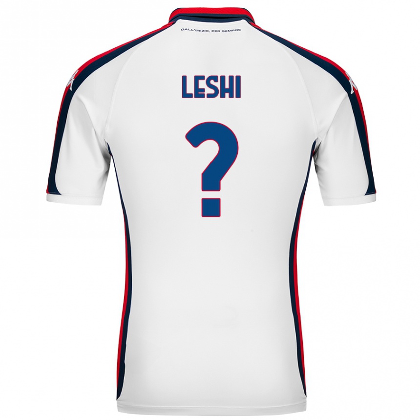 Kids Football Arber Leshi #0 White Away Jersey 2024/25 T-Shirt