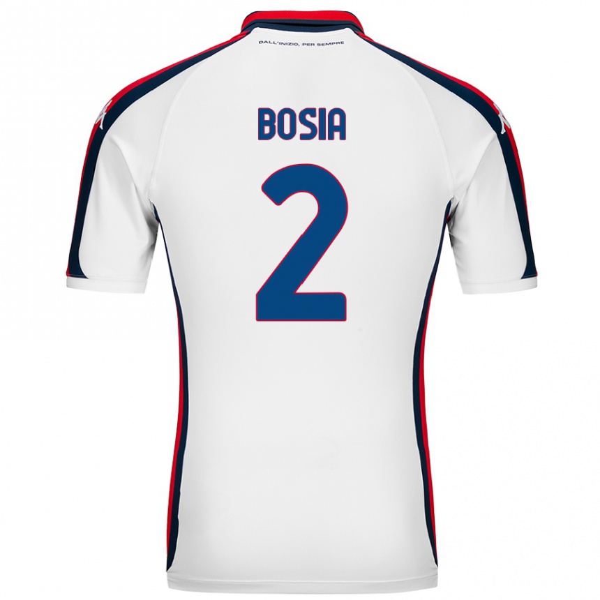 Kids Football Davide Bosia #2 White Away Jersey 2024/25 T-Shirt