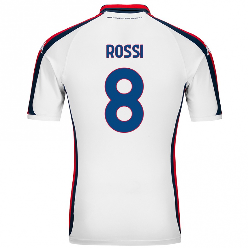 Kids Football Gianluca Rossi #8 White Away Jersey 2024/25 T-Shirt