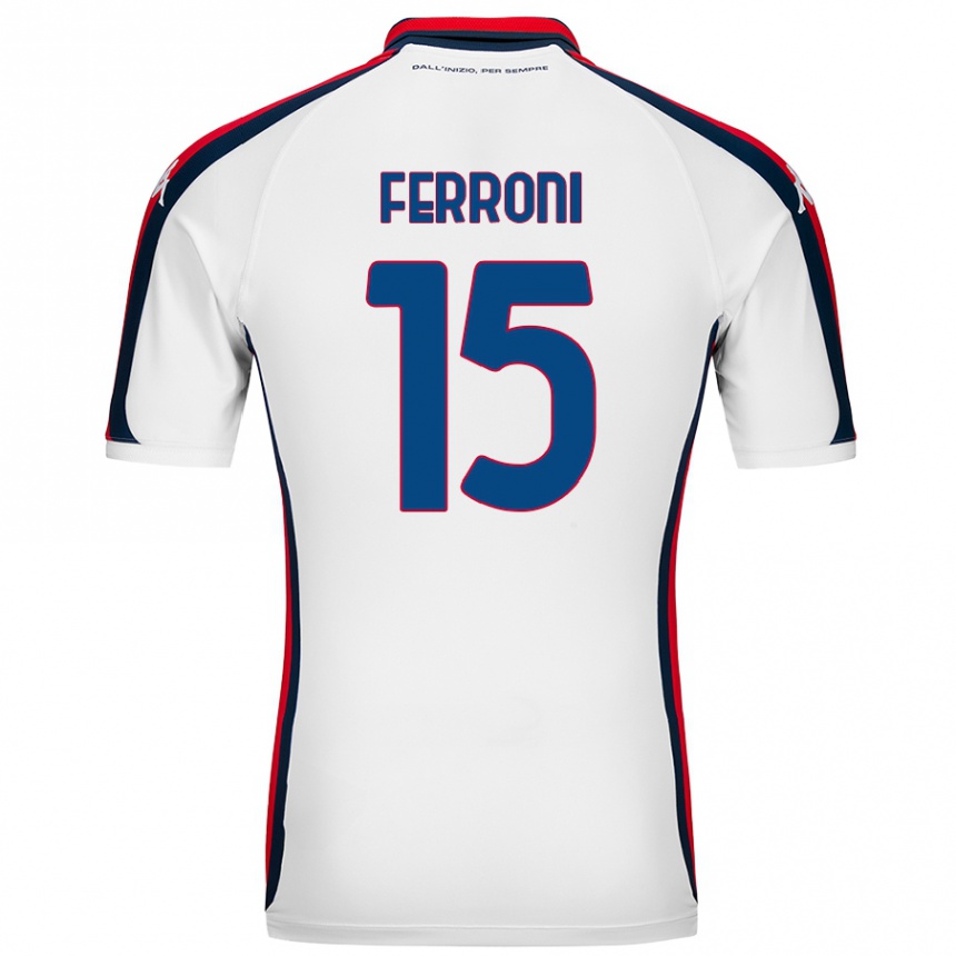 Kids Football Leonardo Ferroni #15 White Away Jersey 2024/25 T-Shirt