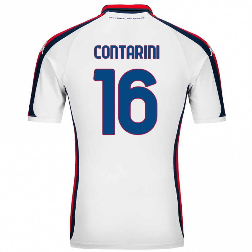 Kids Football Jacopo Contarini #16 White Away Jersey 2024/25 T-Shirt