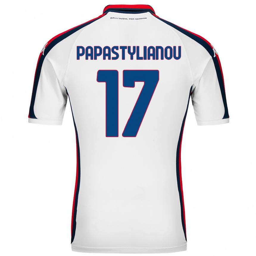 Kids Football Lysandros Andreas Papastylianou #17 White Away Jersey 2024/25 T-Shirt