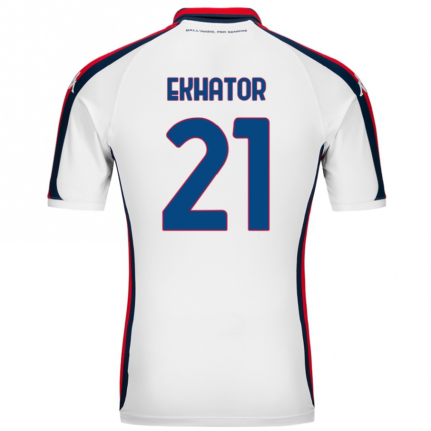 Kids Football Jeff Ekhator #21 White Away Jersey 2024/25 T-Shirt