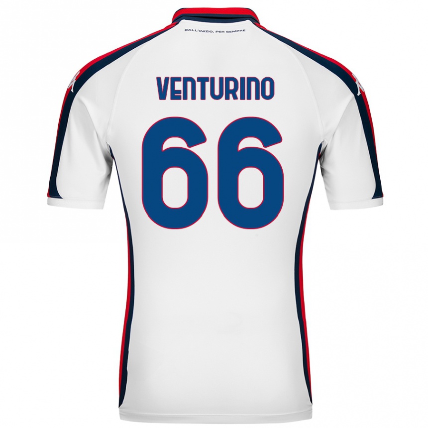 Kids Football Lorenzo Venturino #66 White Away Jersey 2024/25 T-Shirt