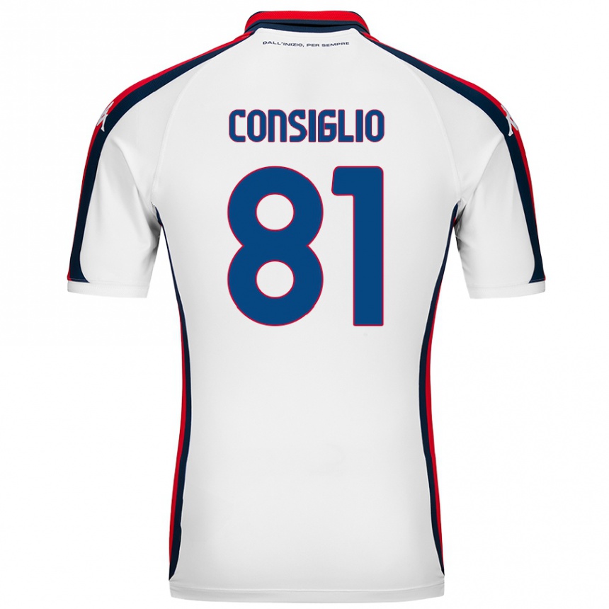 Kids Football Leonardo Consiglio #81 White Away Jersey 2024/25 T-Shirt