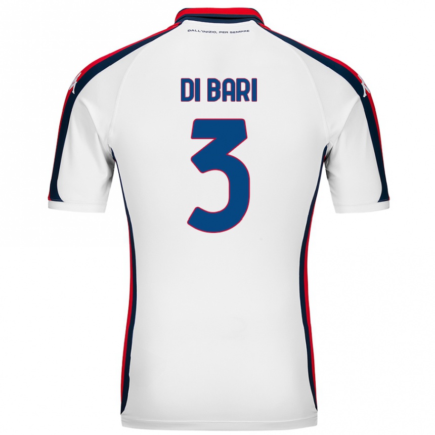 Kids Football Martina Di Bari #3 White Away Jersey 2024/25 T-Shirt