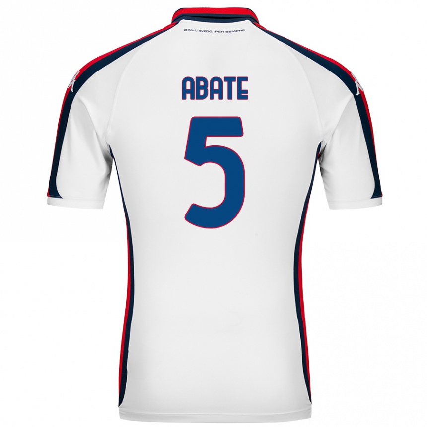 Kids Football Giada Abate #5 White Away Jersey 2024/25 T-Shirt