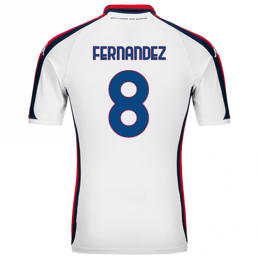 Kids Football Maria Fernandez #8 White Away Jersey 2024/25 T-Shirt