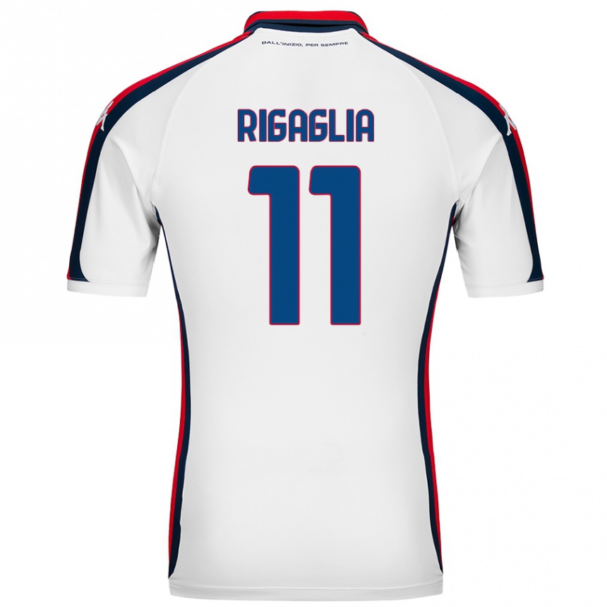 Kids Football Alison Rigaglia #11 White Away Jersey 2024/25 T-Shirt