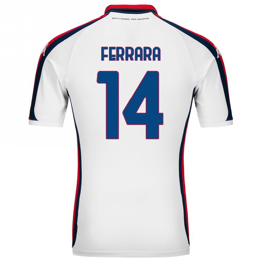 Kids Football Anastasia Ferrara #14 White Away Jersey 2024/25 T-Shirt