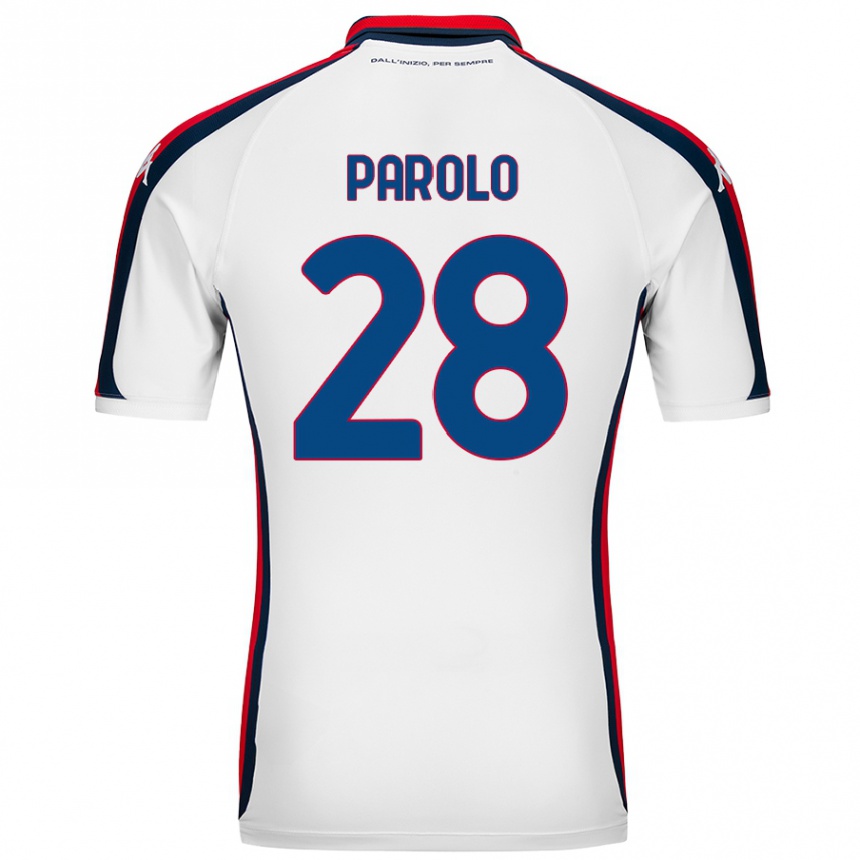 Kids Football Lucrezia Parolo #28 White Away Jersey 2024/25 T-Shirt