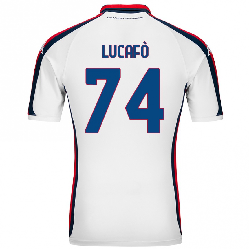 Kids Football Sara Lucafò #74 White Away Jersey 2024/25 T-Shirt