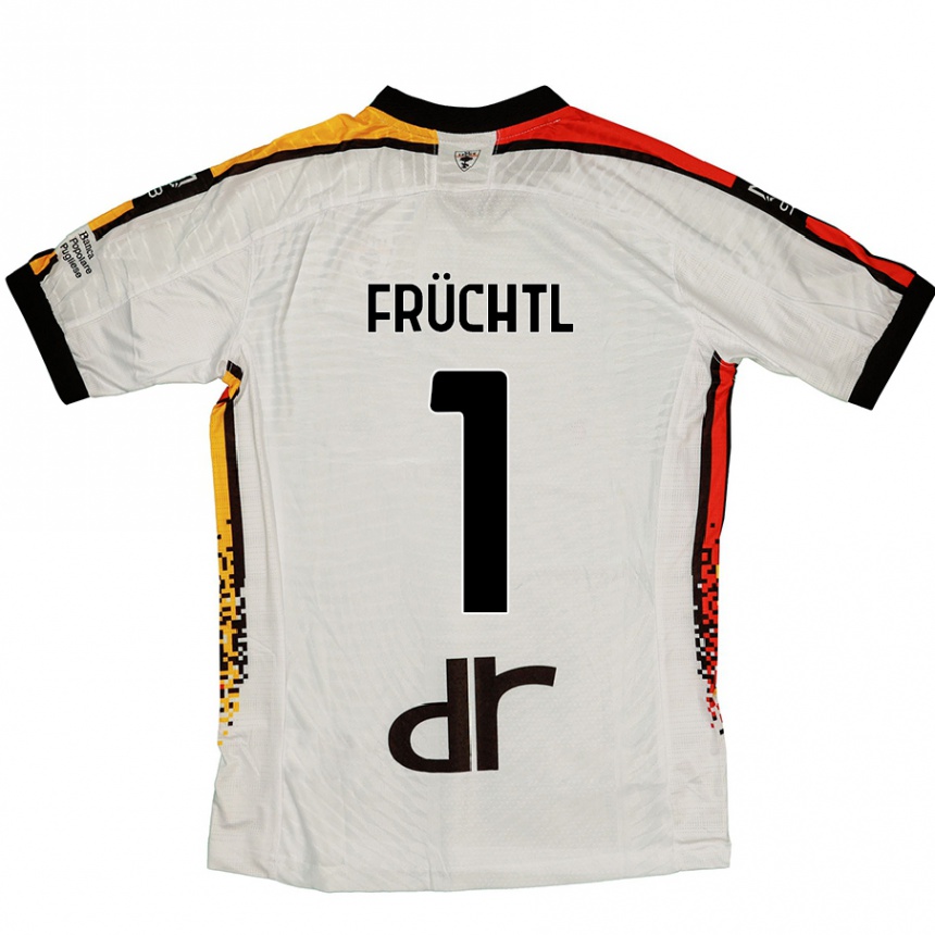 Kids Football Christian Früchtl #1 White Black Away Jersey 2024/25 T-Shirt