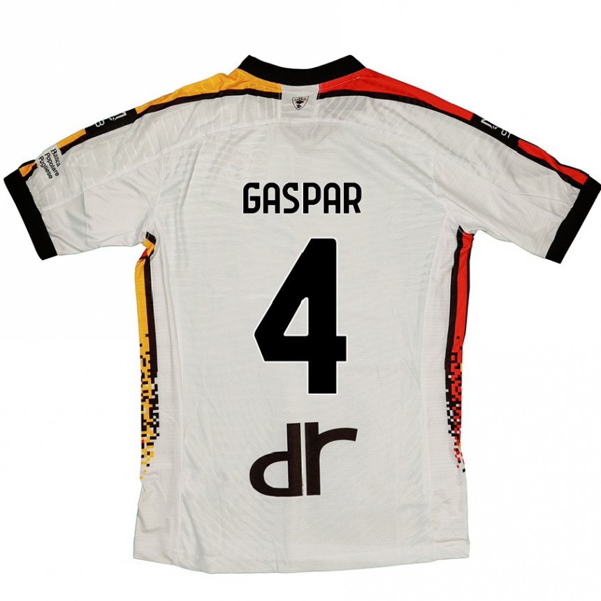 Kids Football Kialonda Gaspar #4 White Black Away Jersey 2024/25 T-Shirt