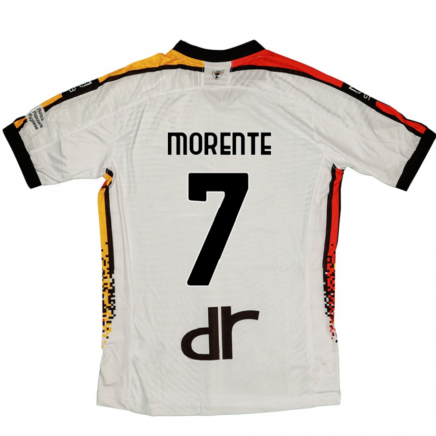 Kids Football Tete Morente #7 White Black Away Jersey 2024/25 T-Shirt