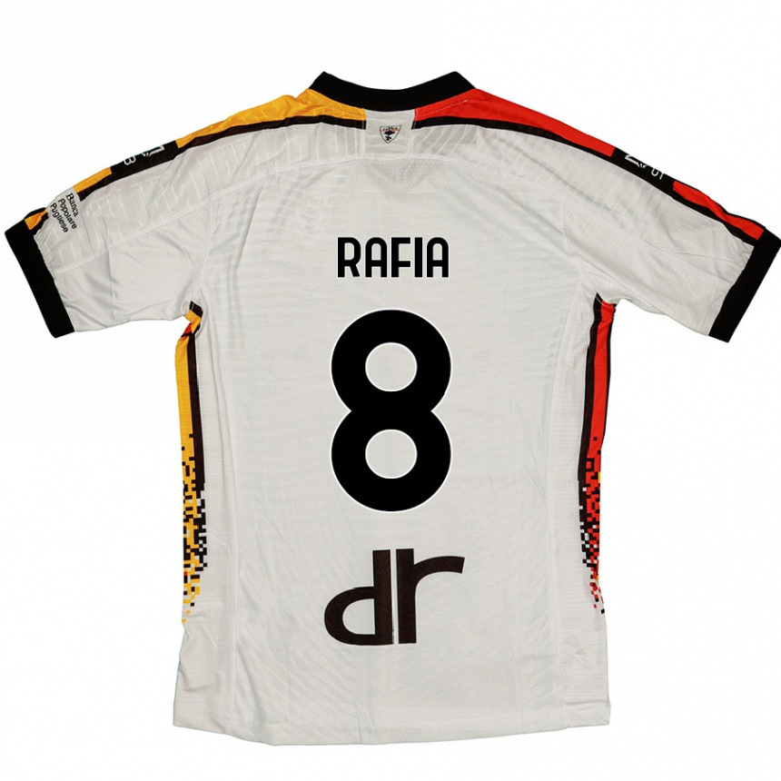 Kids Football Hamza Rafia #8 White Black Away Jersey 2024/25 T-Shirt