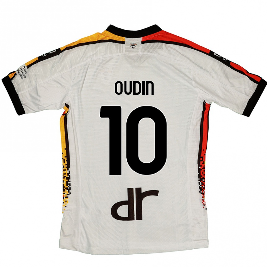 Kids Football Rémi Oudin #10 White Black Away Jersey 2024/25 T-Shirt