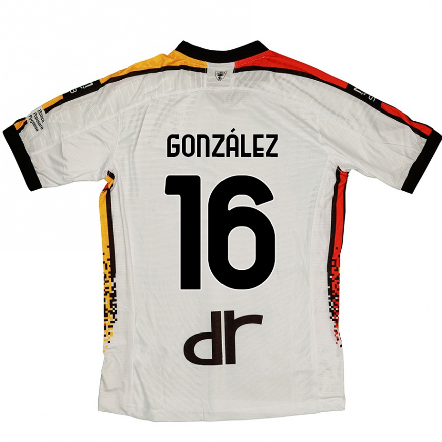 Kids Football Joan González #16 White Black Away Jersey 2024/25 T-Shirt