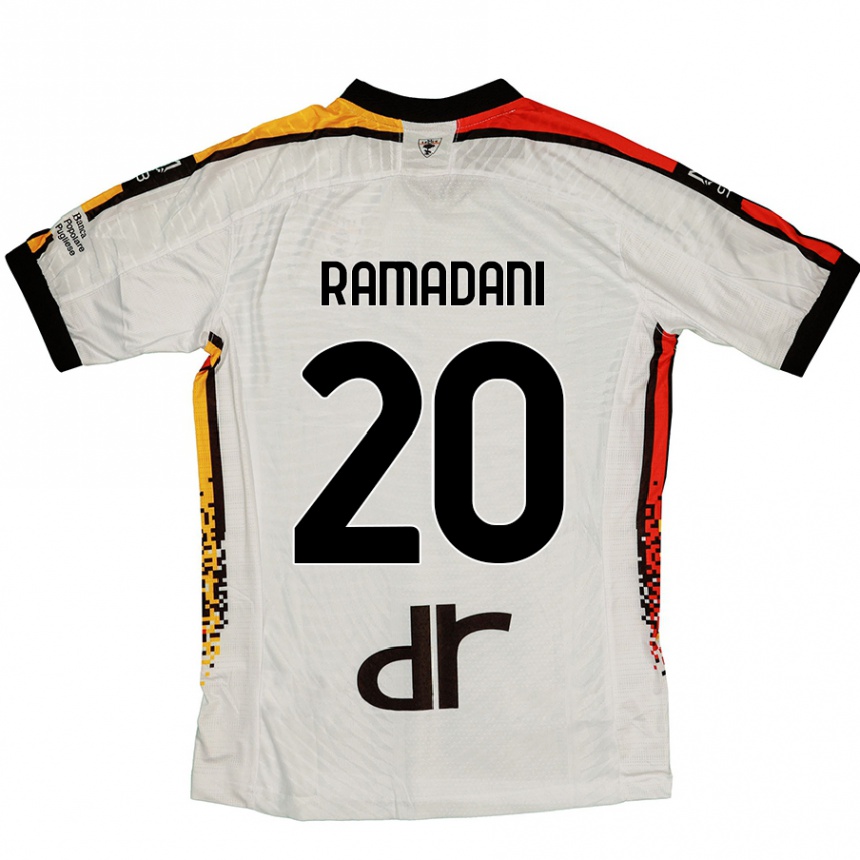 Kids Football Ylber Ramadani #20 White Black Away Jersey 2024/25 T-Shirt