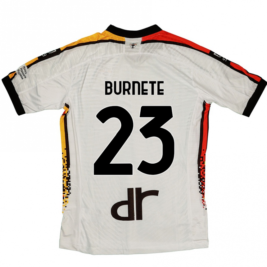 Kids Football Rareș Burnete #23 White Black Away Jersey 2024/25 T-Shirt