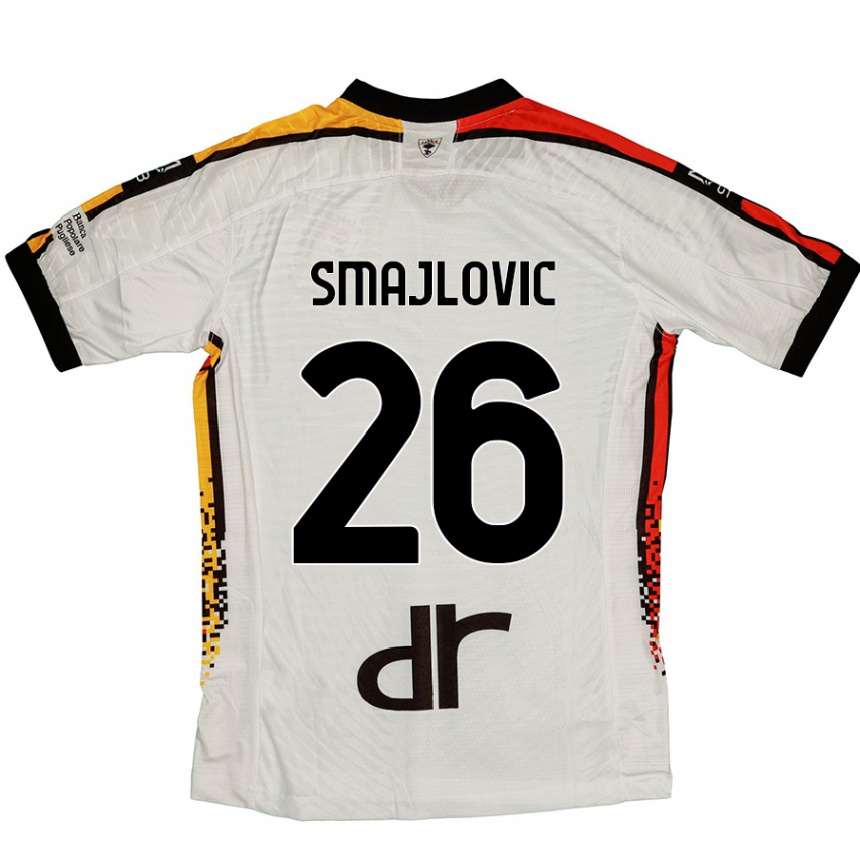 Kids Football Zinedin Smajlovic #26 White Black Away Jersey 2024/25 T-Shirt