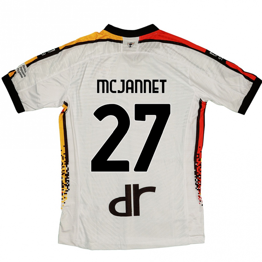 Kids Football Ed Mcjannet #27 White Black Away Jersey 2024/25 T-Shirt