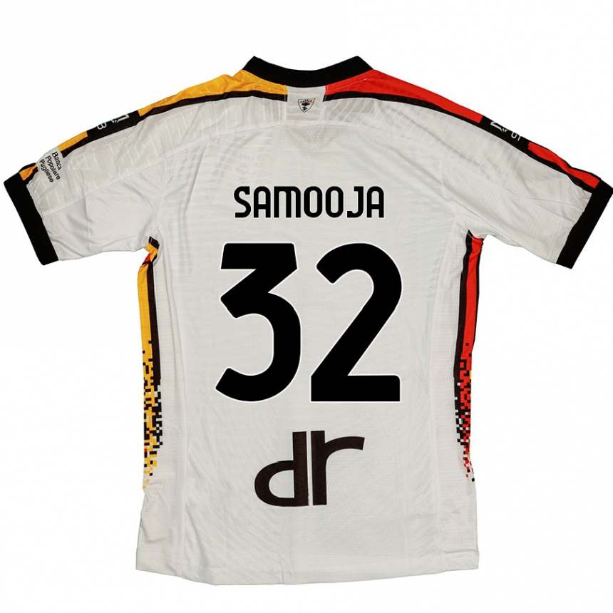 Kids Football Jasper Samooja #32 White Black Away Jersey 2024/25 T-Shirt