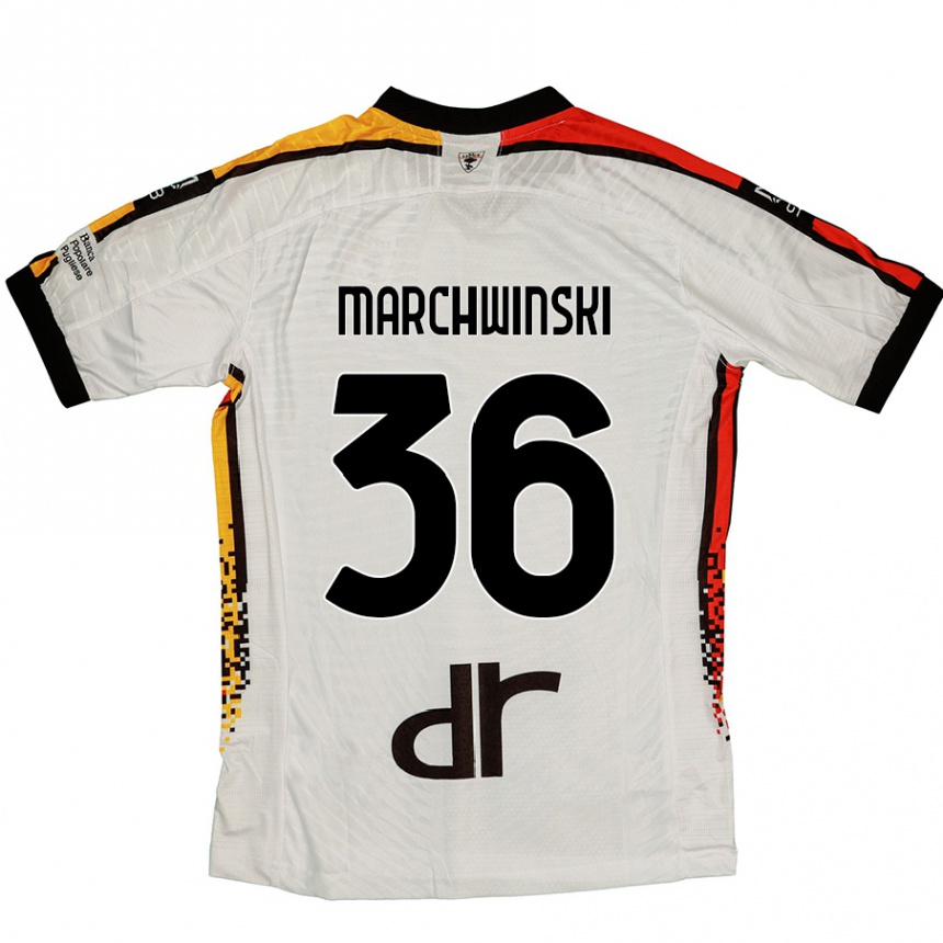 Kids Football Filip Marchwinski #36 White Black Away Jersey 2024/25 T-Shirt