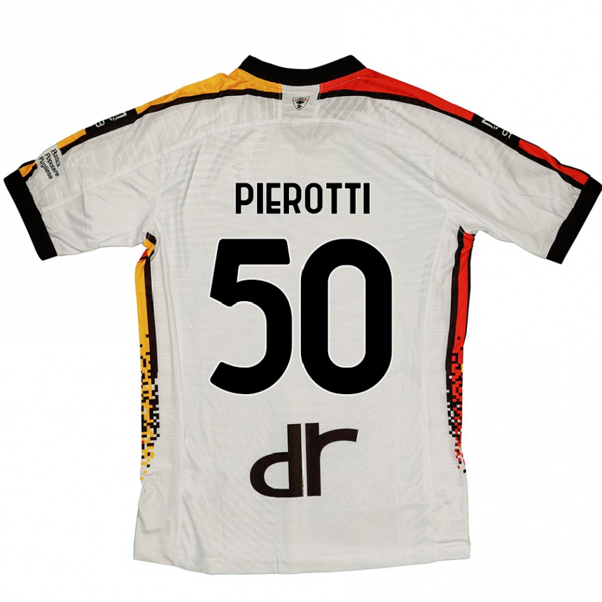 Kids Football Santiago Pierotti #50 White Black Away Jersey 2024/25 T-Shirt