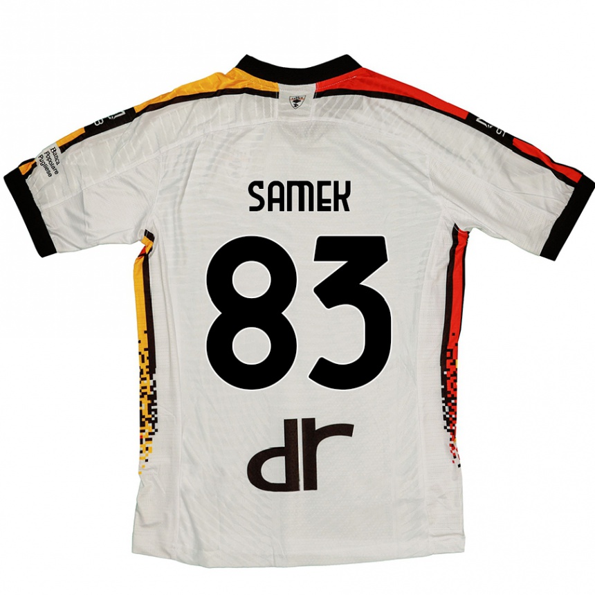 Kids Football Daniel Samek #83 White Black Away Jersey 2024/25 T-Shirt