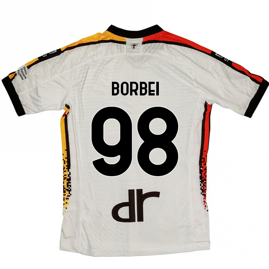 Kids Football Alexandru Borbei #98 White Black Away Jersey 2024/25 T-Shirt