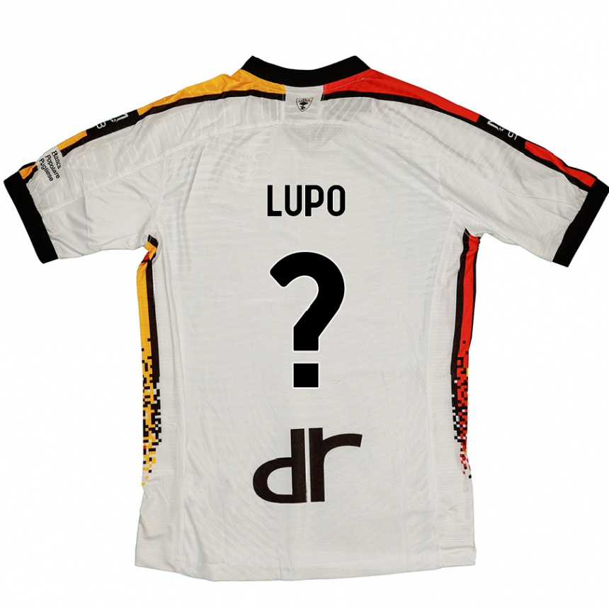 Kids Football Christian Lupo #0 White Black Away Jersey 2024/25 T-Shirt