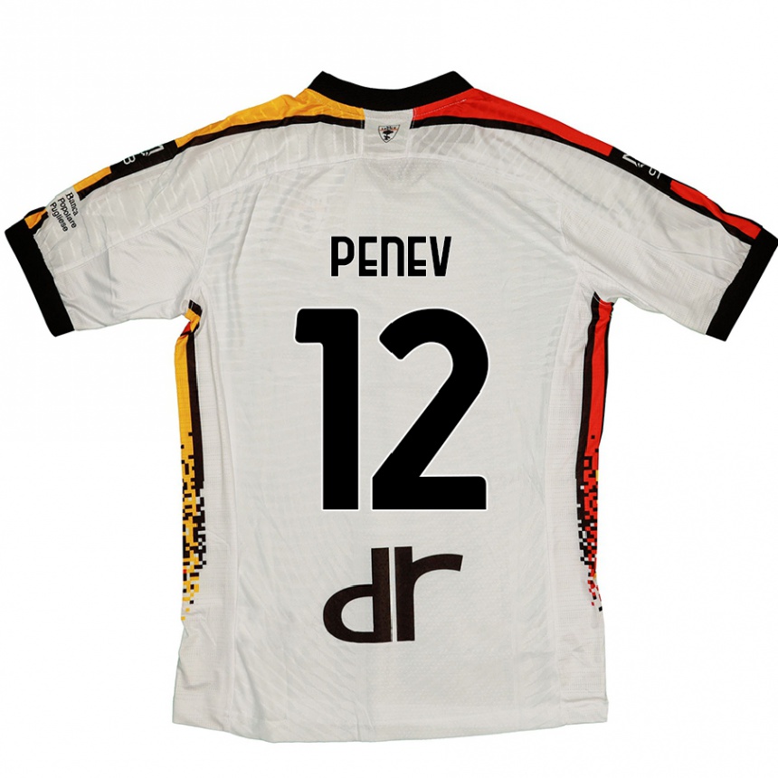 Kids Football Plamen Penev #12 White Black Away Jersey 2024/25 T-Shirt