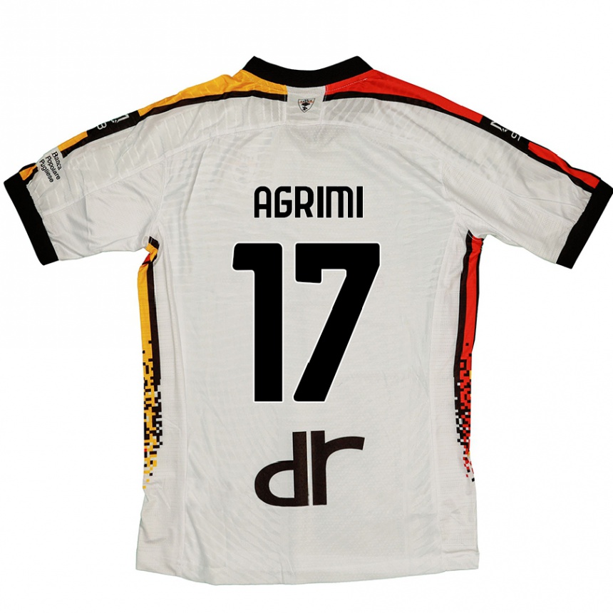 Kids Football Matteo Agrimi #17 White Black Away Jersey 2024/25 T-Shirt