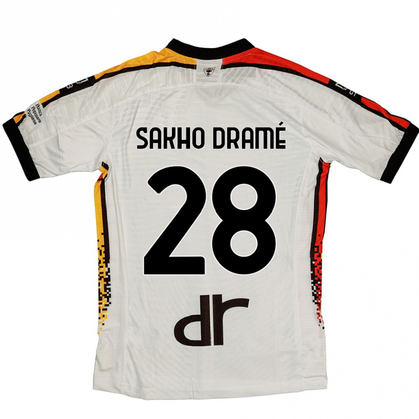 Kids Football Samba Sakho Dramé #28 White Black Away Jersey 2024/25 T-Shirt