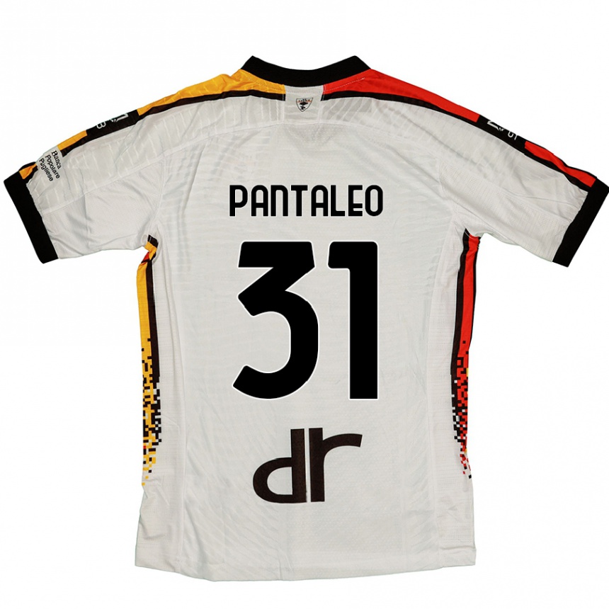 Kids Football Dario Pantaleo #31 White Black Away Jersey 2024/25 T-Shirt