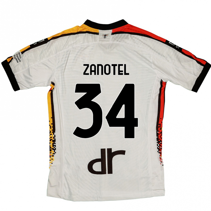 Kids Football Giovanni Zanotel #34 White Black Away Jersey 2024/25 T-Shirt