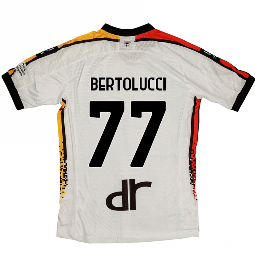 Kids Football Sandro Bertolucci #77 White Black Away Jersey 2024/25 T-Shirt