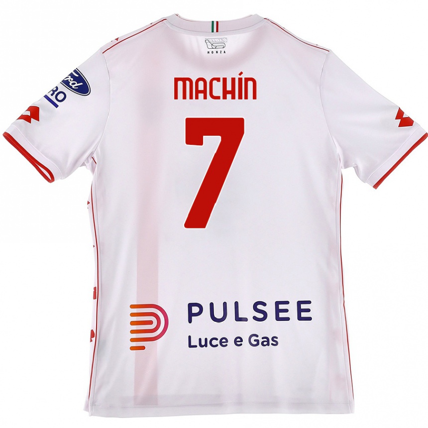 Kids Football José Machín #7 White Red Away Jersey 2024/25 T-Shirt