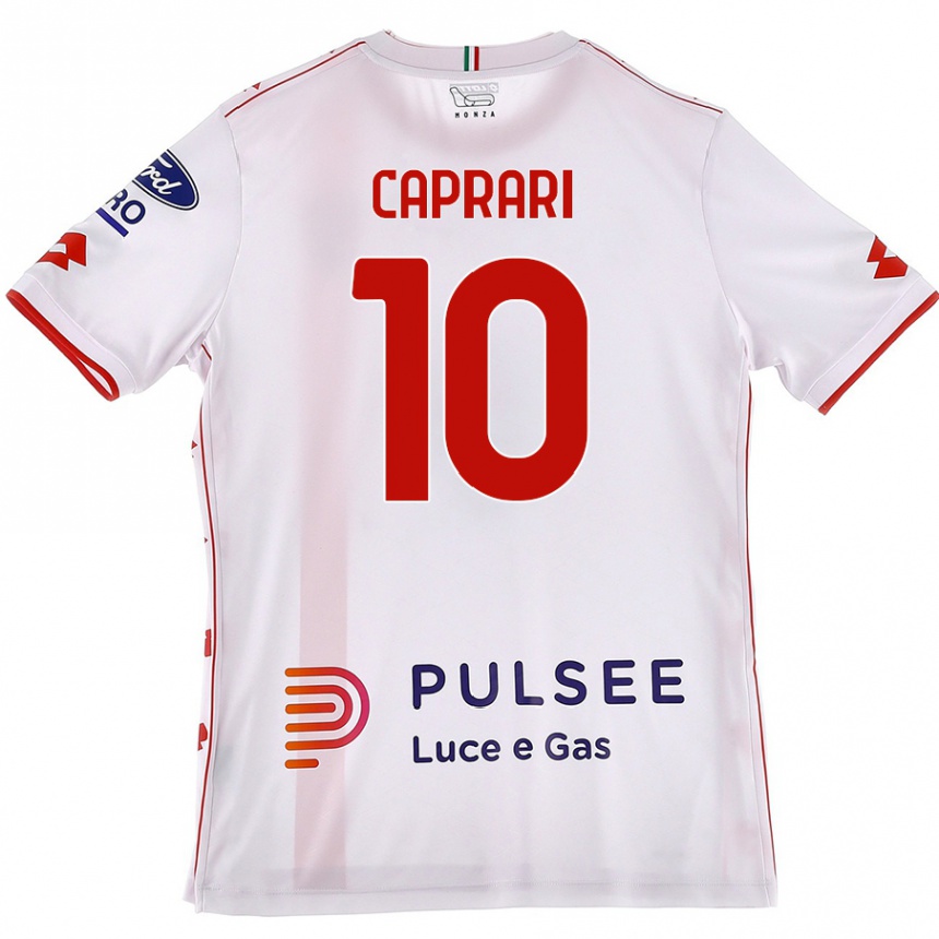 Kids Football Gianluca Caprari #10 White Red Away Jersey 2024/25 T-Shirt