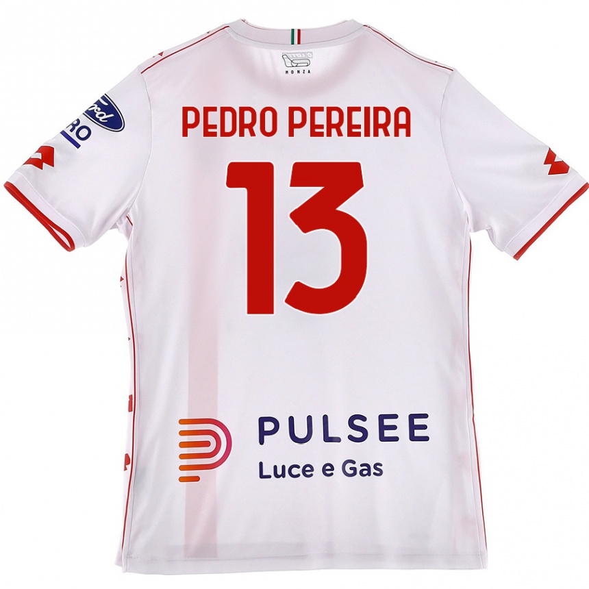 Kids Football Pedro Pereira #13 White Red Away Jersey 2024/25 T-Shirt