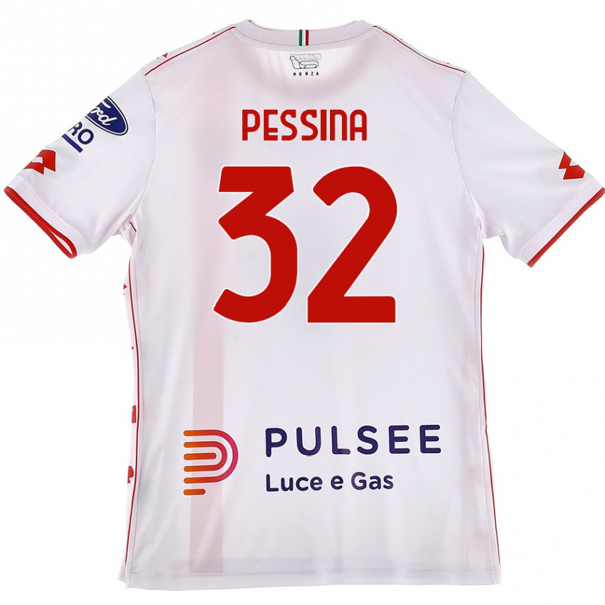 Kids Football Matteo Pessina #32 White Red Away Jersey 2024/25 T-Shirt