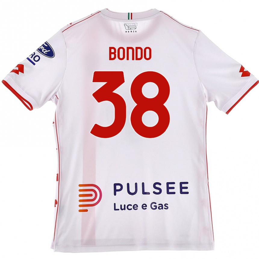 Kids Football Warren Bondo #38 White Red Away Jersey 2024/25 T-Shirt