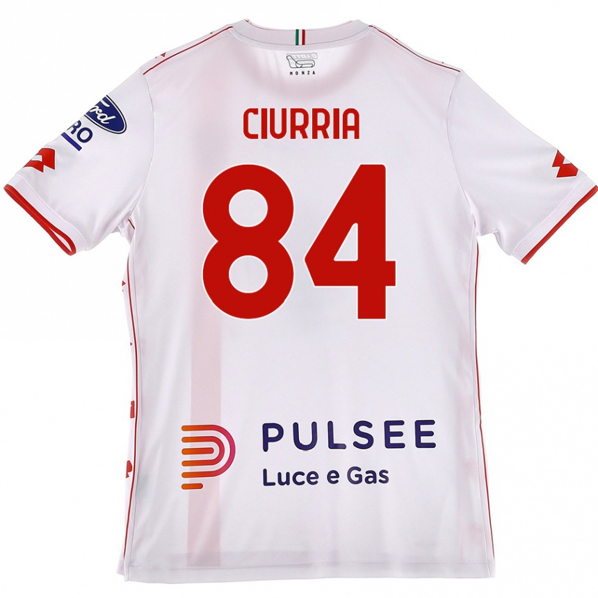 Kids Football Patrick Ciurria #84 White Red Away Jersey 2024/25 T-Shirt