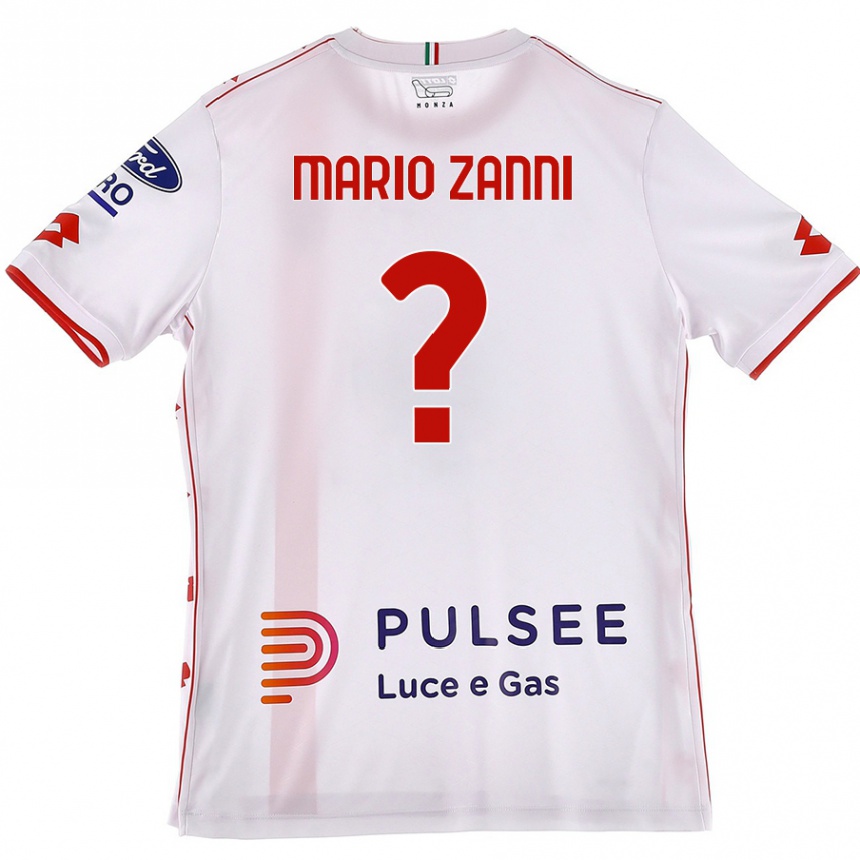 Kids Football Mario Zanni #0 White Red Away Jersey 2024/25 T-Shirt