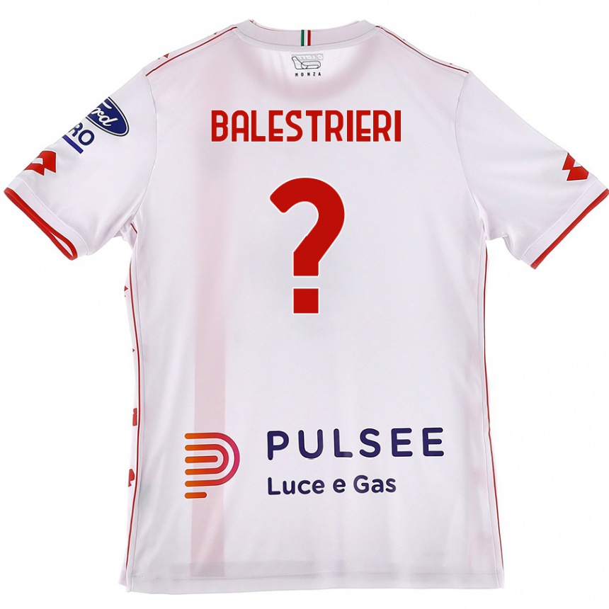 Kids Football Alessandro Balestrieri #0 White Red Away Jersey 2024/25 T-Shirt