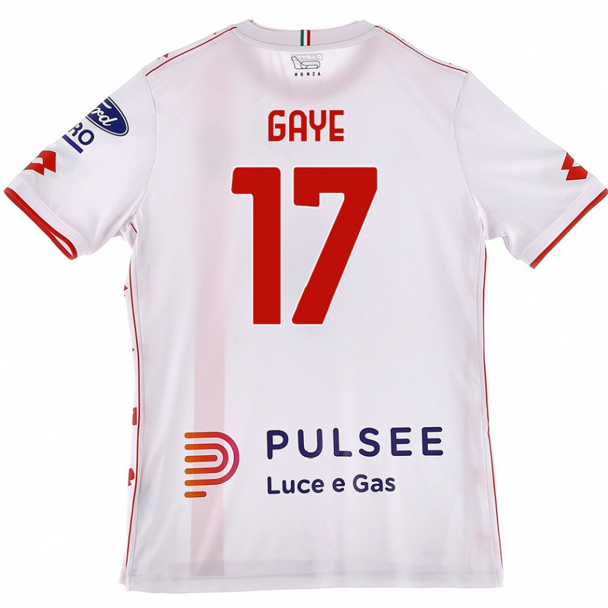 Kids Football Mamadou Gaye #17 White Red Away Jersey 2024/25 T-Shirt