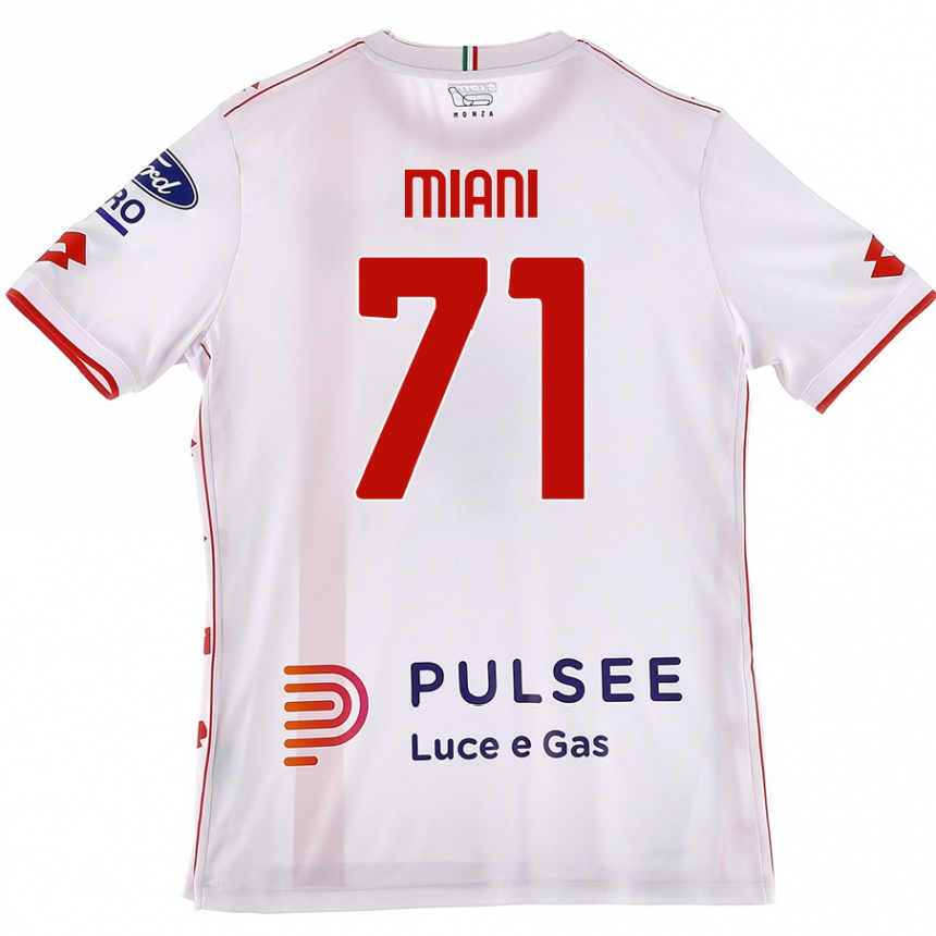 Kids Football Arthur Miani #71 White Red Away Jersey 2024/25 T-Shirt