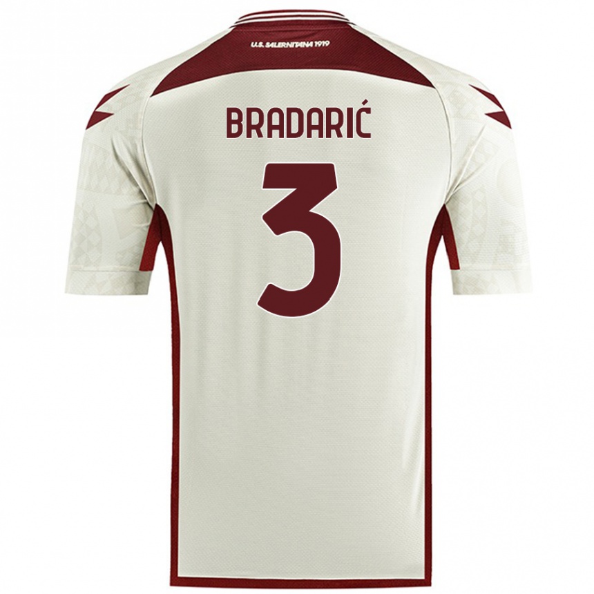 Kids Football Domagoj Bradarić #3 Cream Color Away Jersey 2024/25 T-Shirt